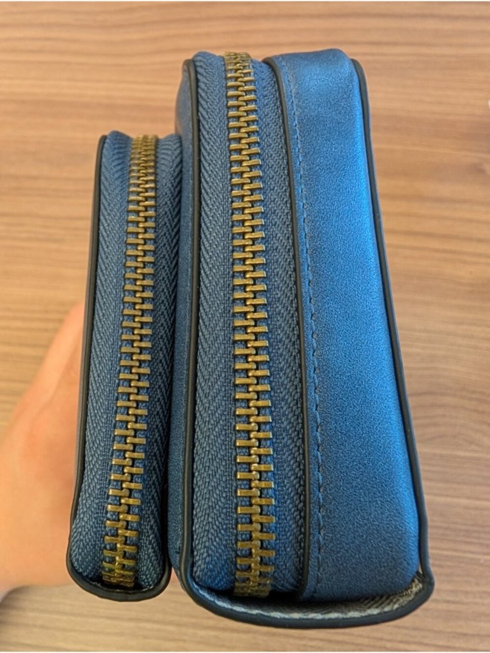 S-Zone Purse Wallet Double Zip Crossbody Blue NWOT with Bag - Picture 5 of 9